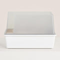 High Sided Cat Litter Box Open Top Anti-Stick Plastic White/Gray I898174