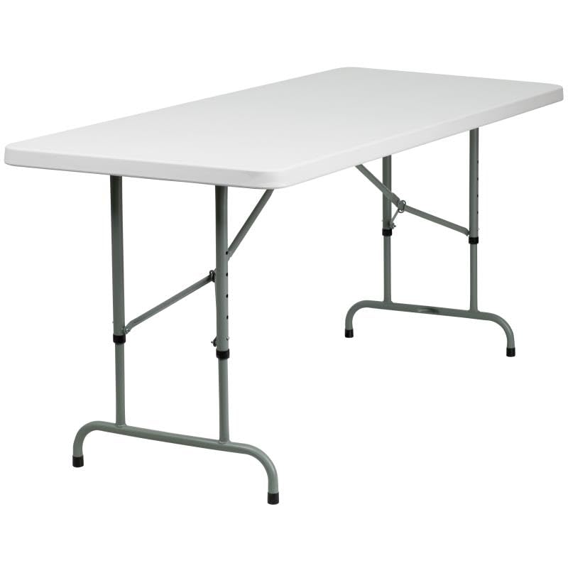 Height Adjustable Granite White Plastic Folding Table G481