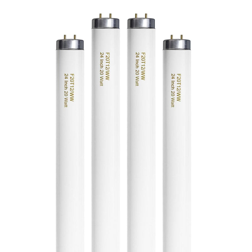 20 Watt Soft Warm White T12 Fluorescent Tube Light Bulb 24 Inch 4 Count G393407