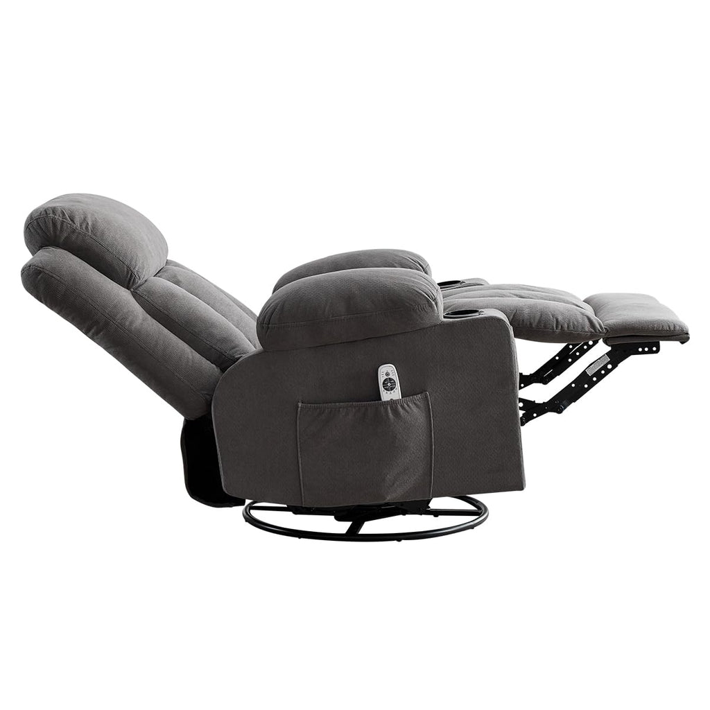 Swivel Rocker Recliner Chair with Vibration Massage & Lumbar Heating X8782