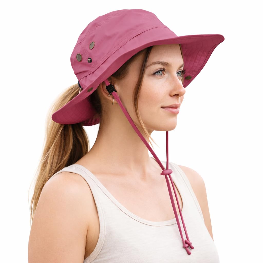 Ponytail Sun Hat Waterproof UPF 50+ Wide Brim S549341