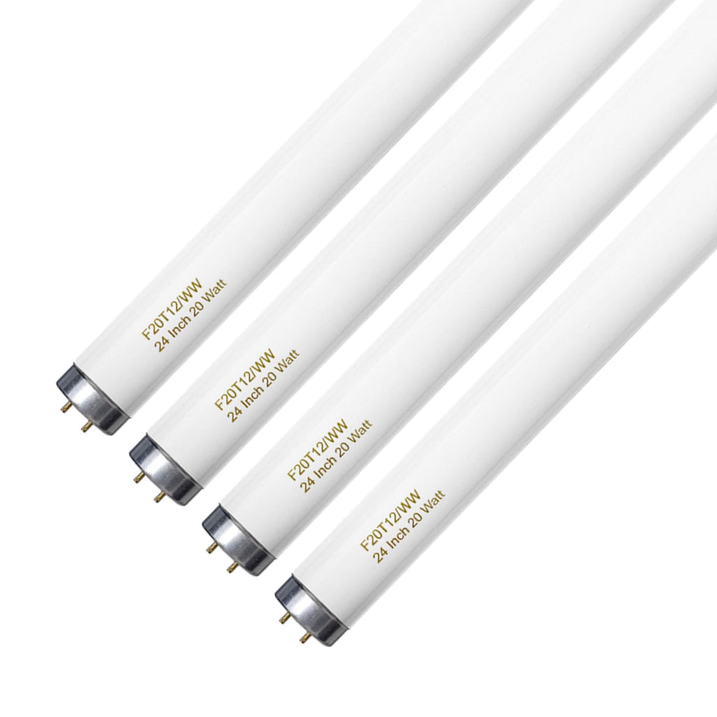 20 Watt Soft Warm White T12 Fluorescent Tube Light Bulb 24 Inch 4 Count G393407