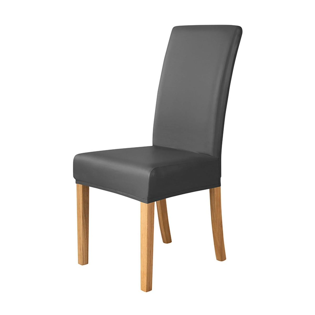Black 2PCS Waterproof PU Leather Dining Chair Covers L356