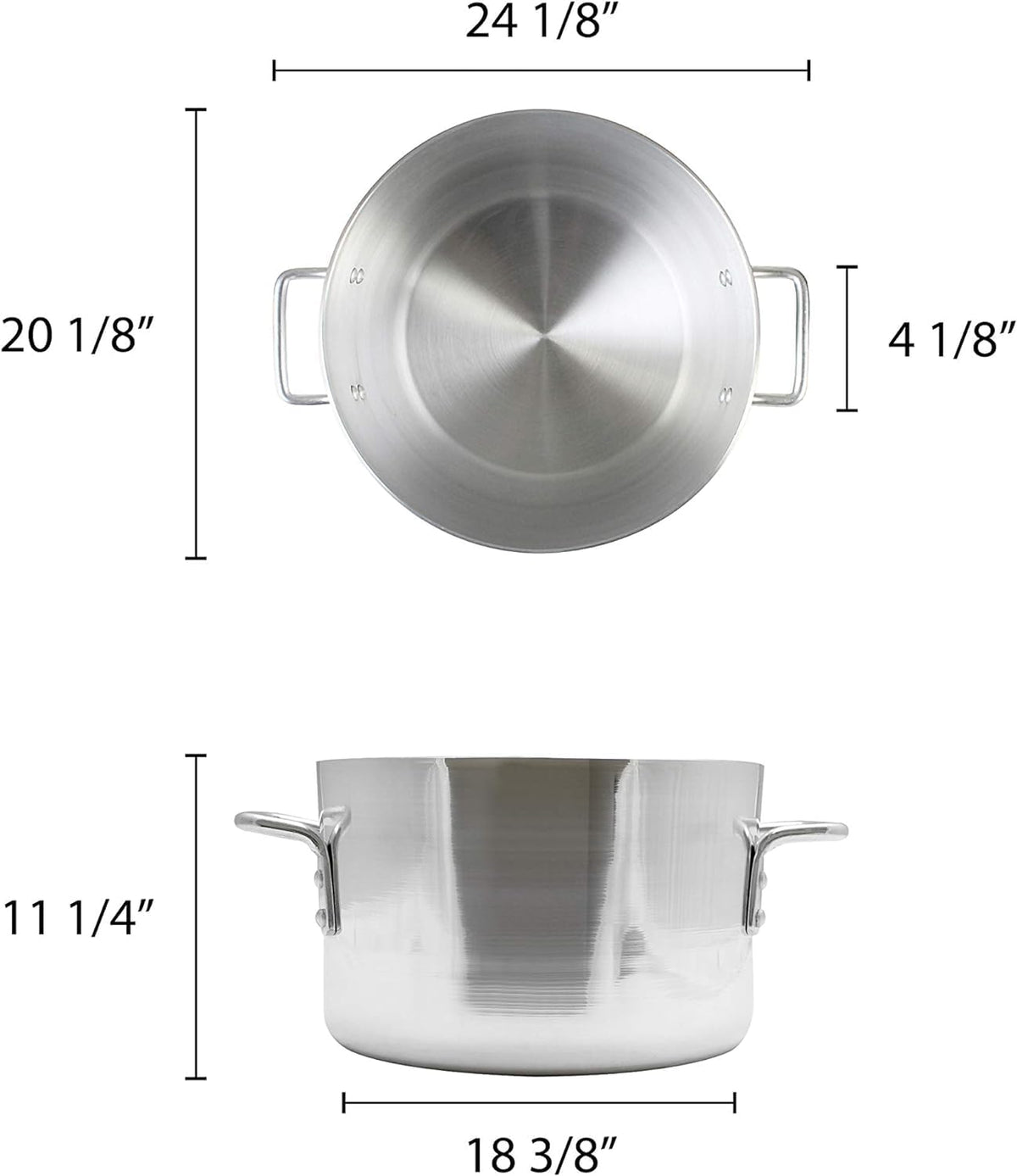 60 Quart Aluminum Sauce Pot with Riveted Handles O2705