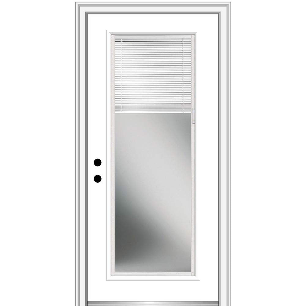 Primed Steel Right-Hand Inswing Full Lite Prehung Front Door 36" x 80" A752714