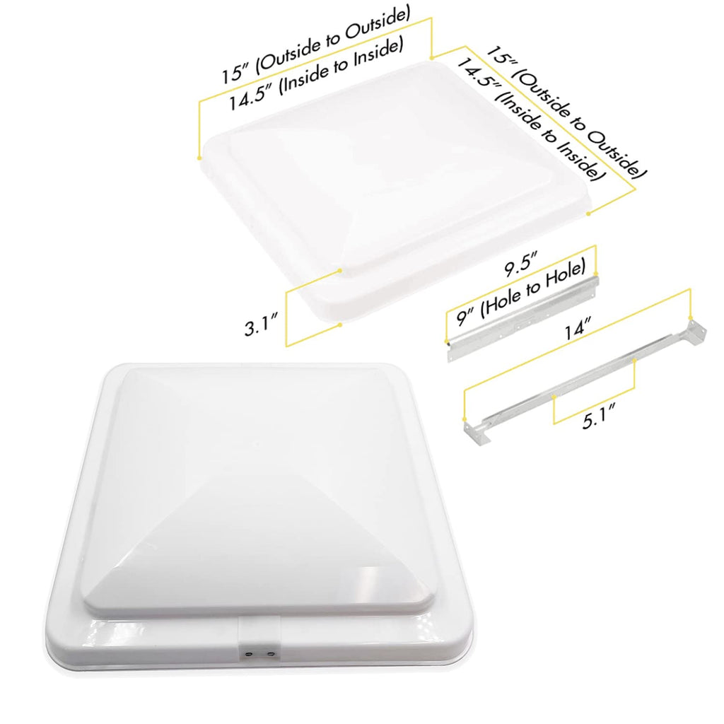 White 14" x 14" Replacement RV Roof Vent Lid Cover H895986