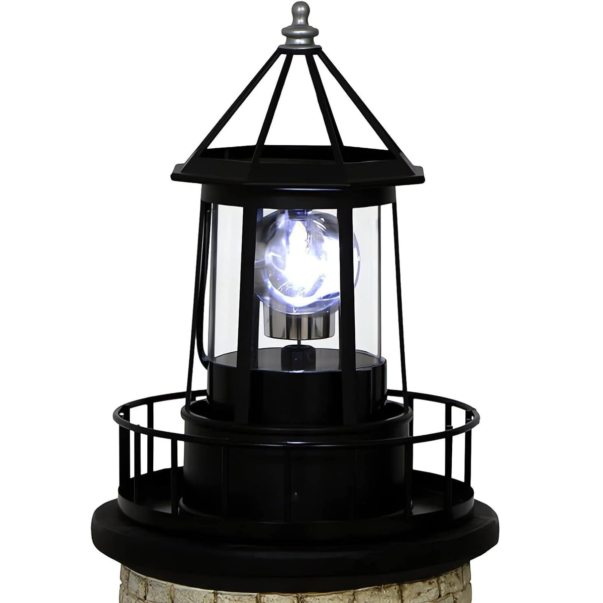 Black IP65 Waterproof Solar Rotating Lighthouse Light R15513