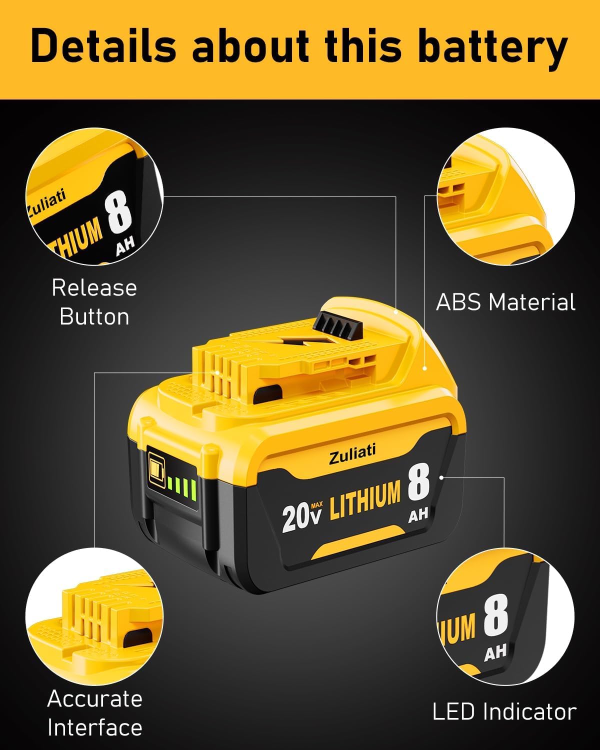 8.0Ah Replacement Battery 2PC D12993