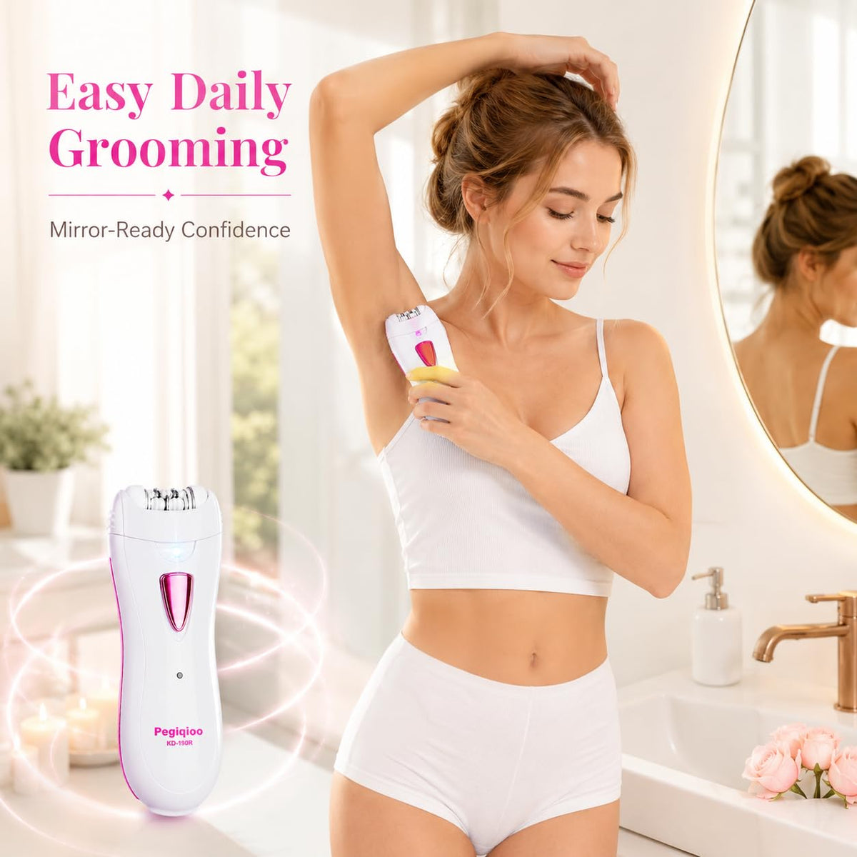 Facial Epilator with LED Light, Portable Rechargeable Body Epilator O5510