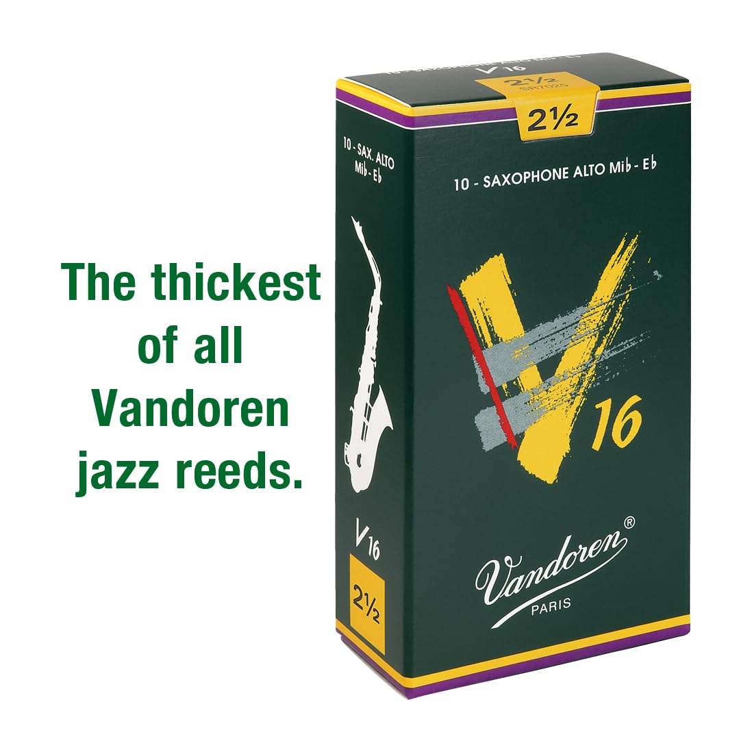 Alto Sax V16 Reeds Strength 2.5 Box of 10 X23269