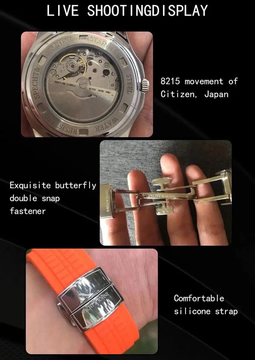 Japan Miyota 8215 Automatic Mechanical Watch Rubber Strap Waterproof 40MM U342459