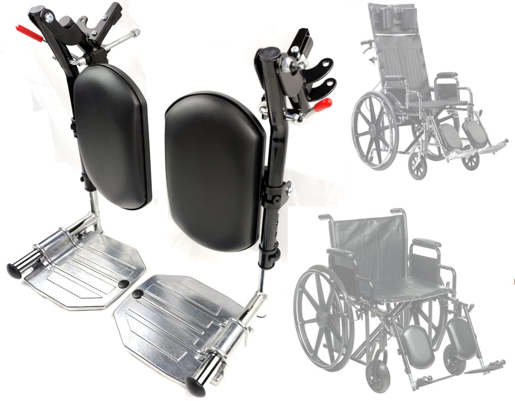 Heavy Duty Wheelchair Elevating Leg Rest with Calf Pad, Black O365896