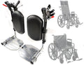 Heavy Duty Wheelchair Elevating Leg Rest with Calf Pad, Black O365896