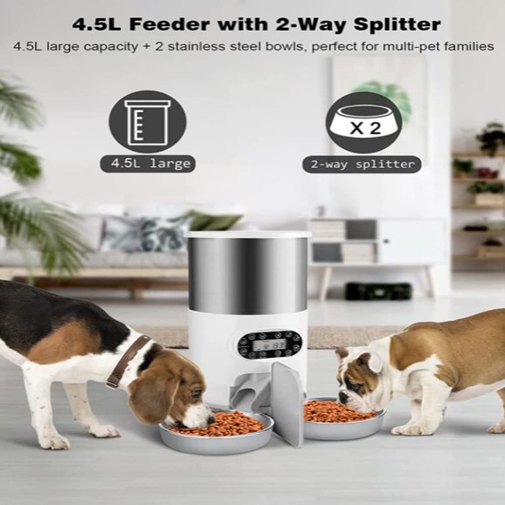 Automatic 4.5 Liters Dry Food Dispenser 2L Water E992302
