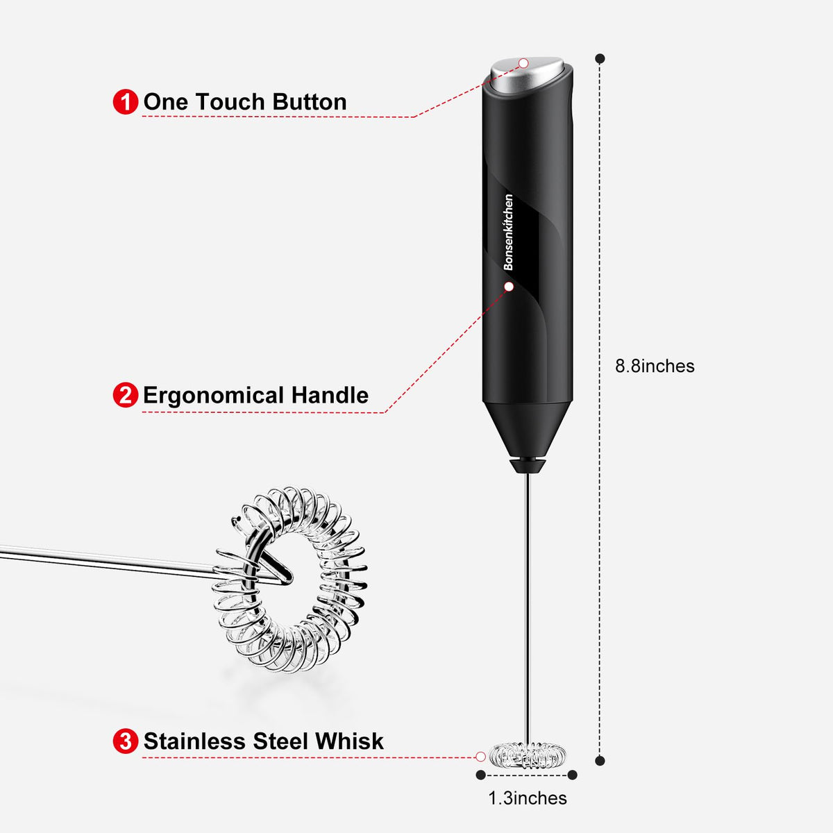 Battery Operated Black Milk Frother L2324