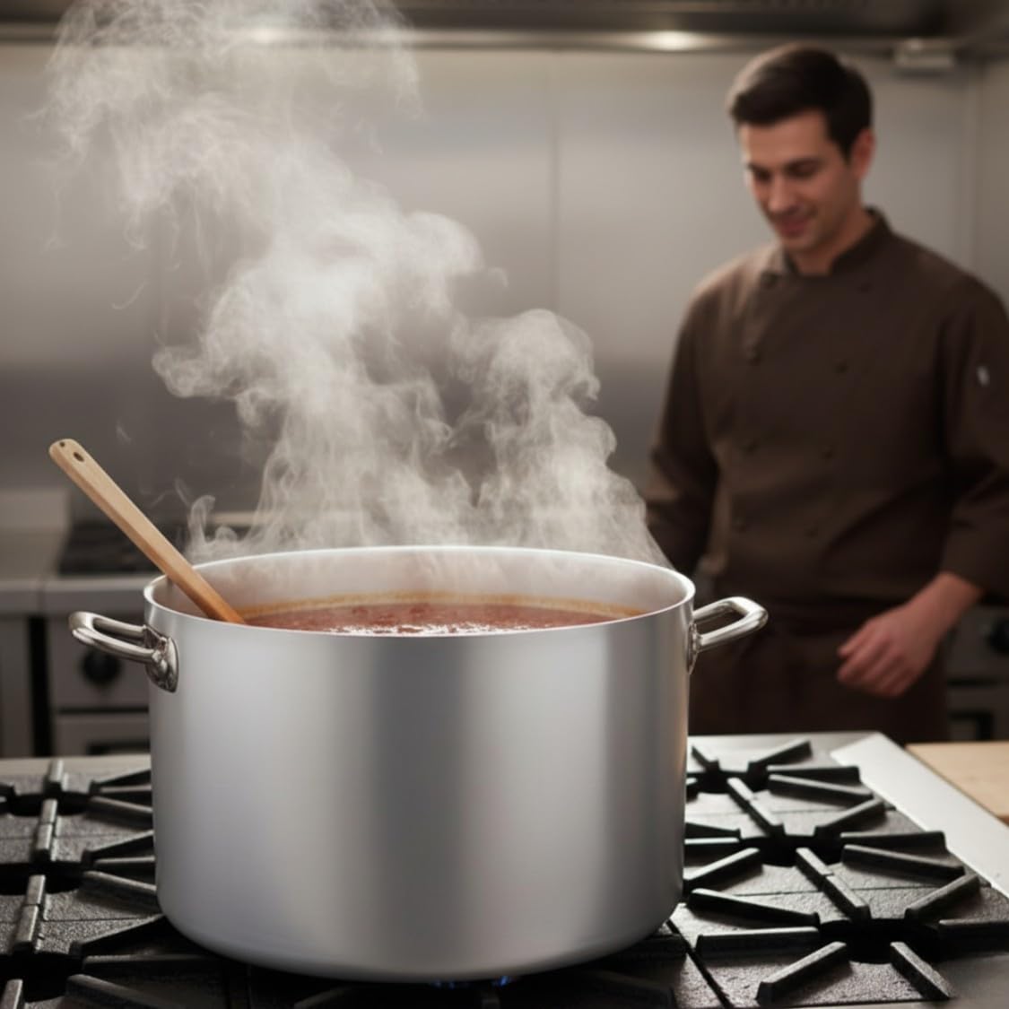60 Quart Aluminum Sauce Pot with Riveted Handles O2705