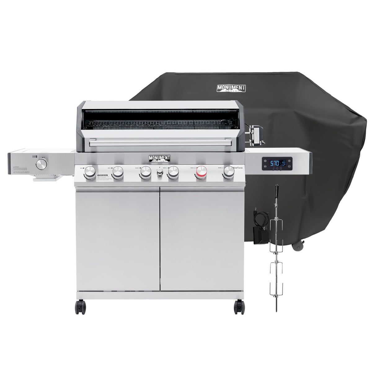 6+1 Burner Propane Gas Grill with Cover and Rotisserie Kit Z990