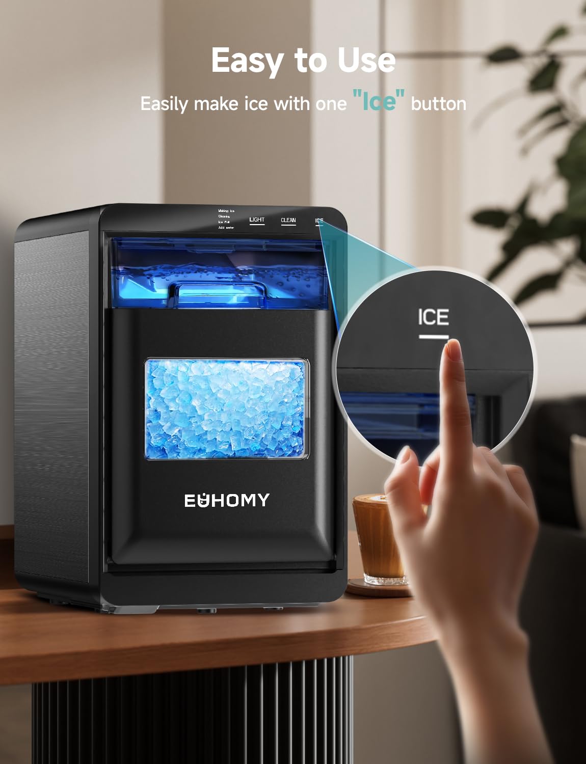 Nugget Ice Maker Countertop, 40lbs/24H, Black A3239