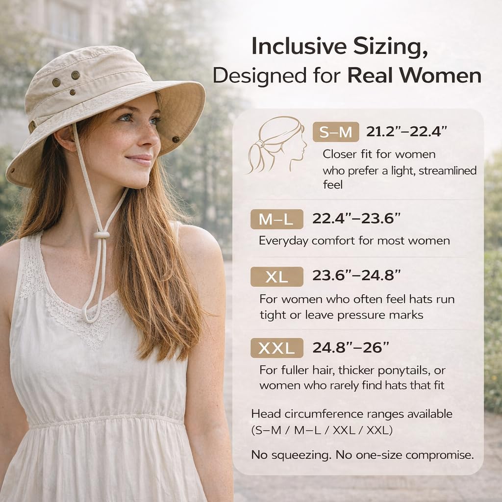 Ponytail Sun Hat Waterproof UPF 50+ Wide Brim S549341