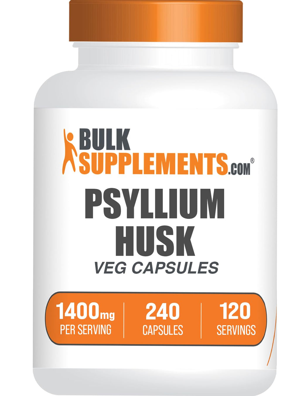 Psyllium Husk Fiber Capsules Vegan Gluten Free 240 Veg Capsules B657