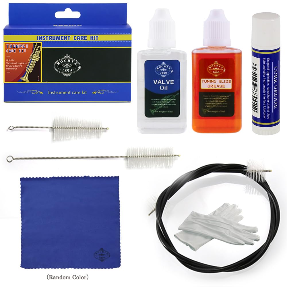 Trumpet/Cornet Cleaning Kit, Valve Oil, Slide Grease, Brushes Q803