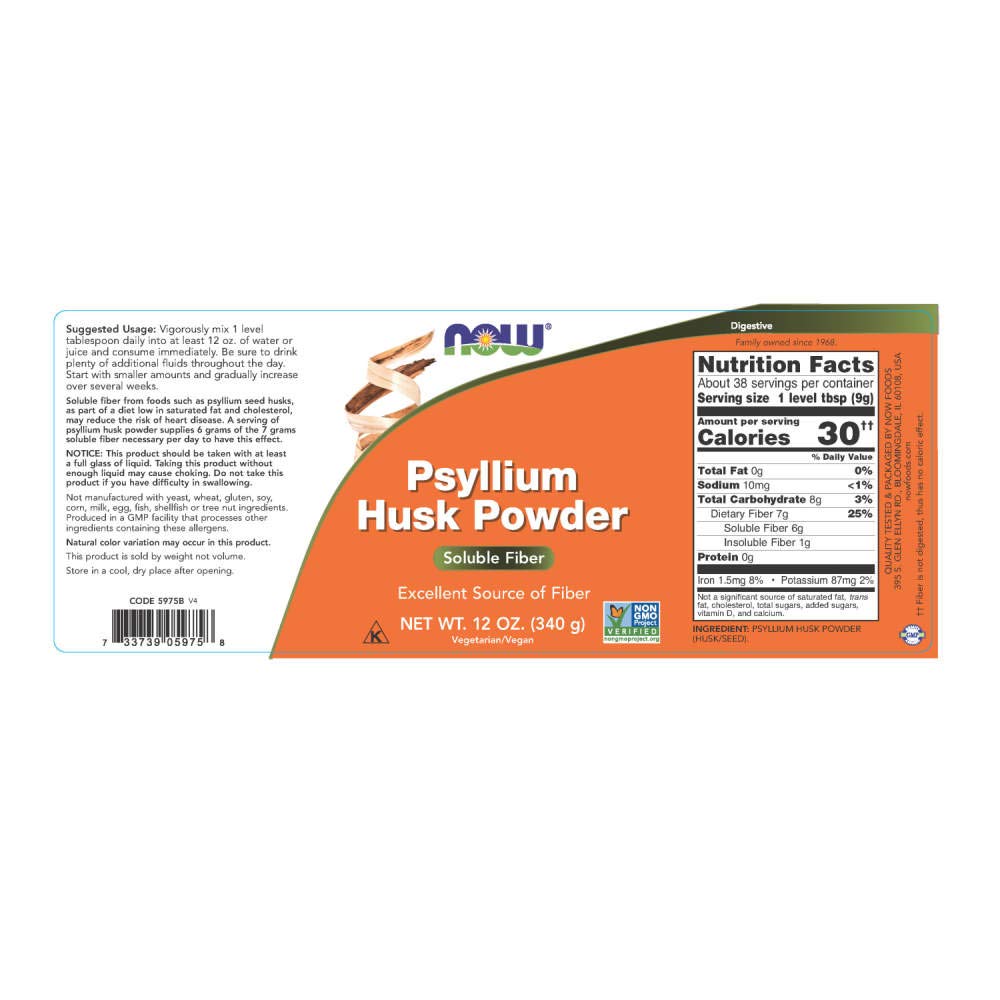 Psyllium Husk Powder 12 Ounce Pack of 2 J580998