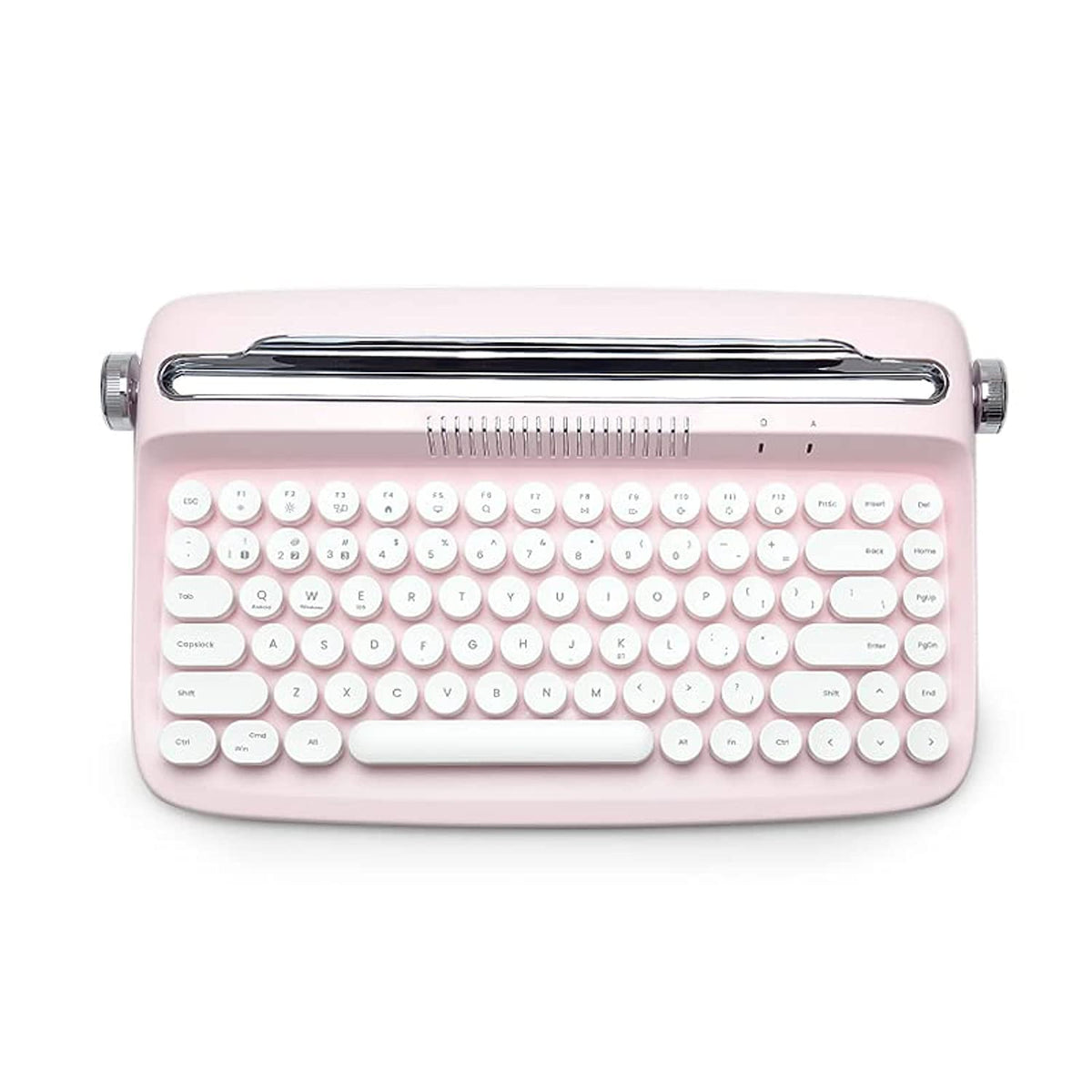 Wireless Retro Typewriter Bluetooth Keyboard Baby Pink D373