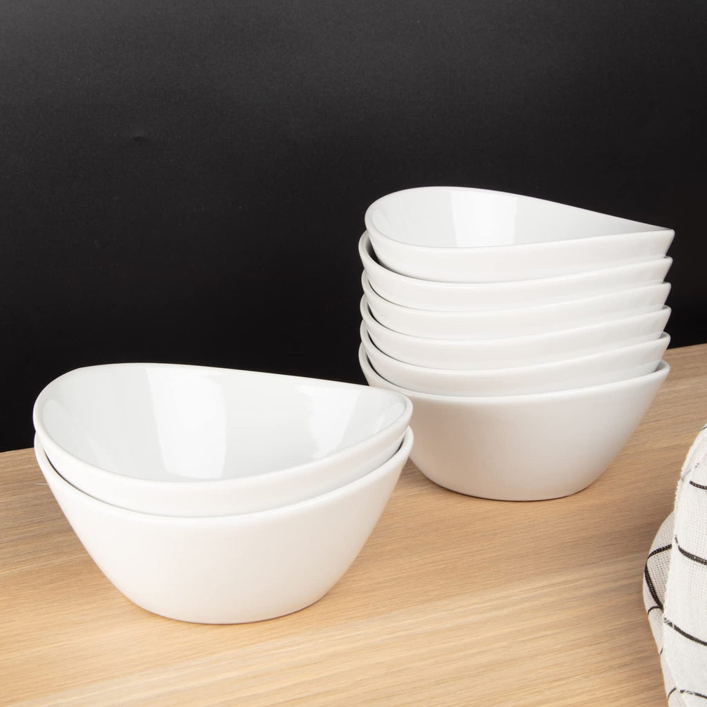 8 in White Ceramic Soup and Salad Bowls Set of 4 S57588
