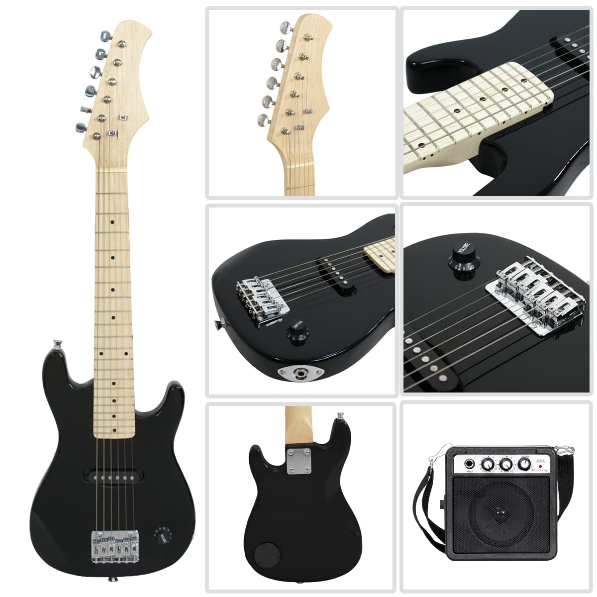 30" Beginner Electric Guitar with 5W Amp and Bag (Black) H70920