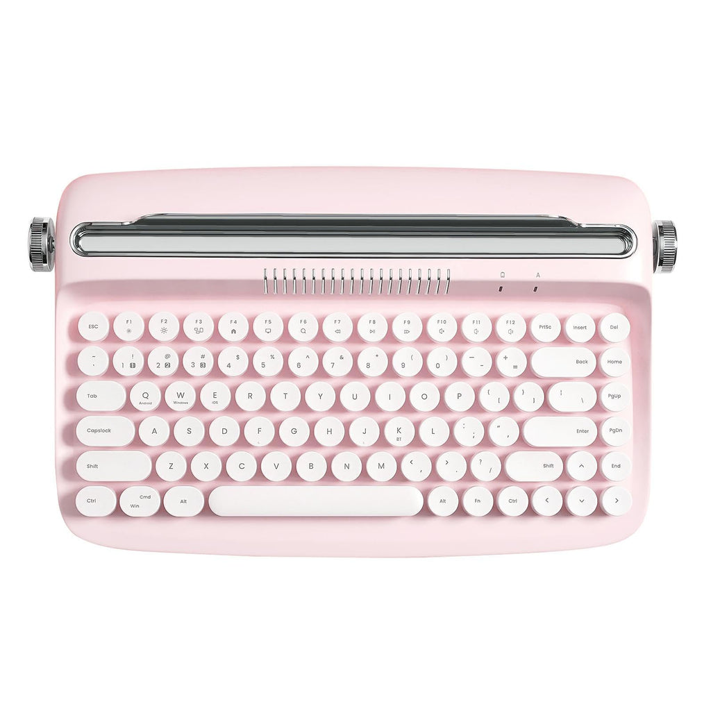 Wireless Retro Typewriter Bluetooth Keyboard Baby Pink D373