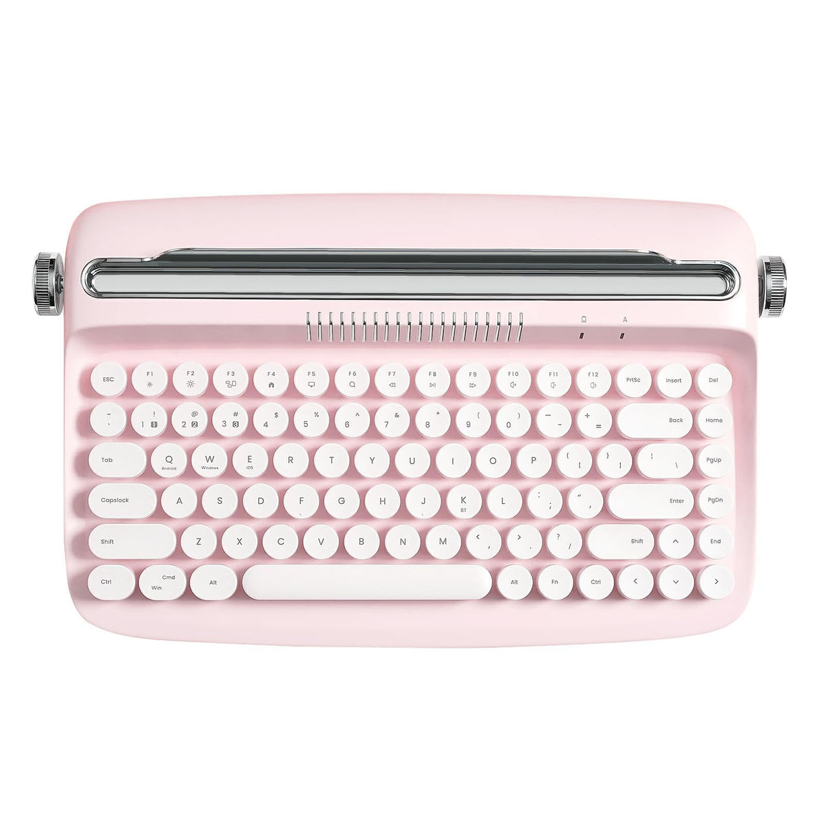 Wireless Retro Typewriter Bluetooth Keyboard Baby Pink D373