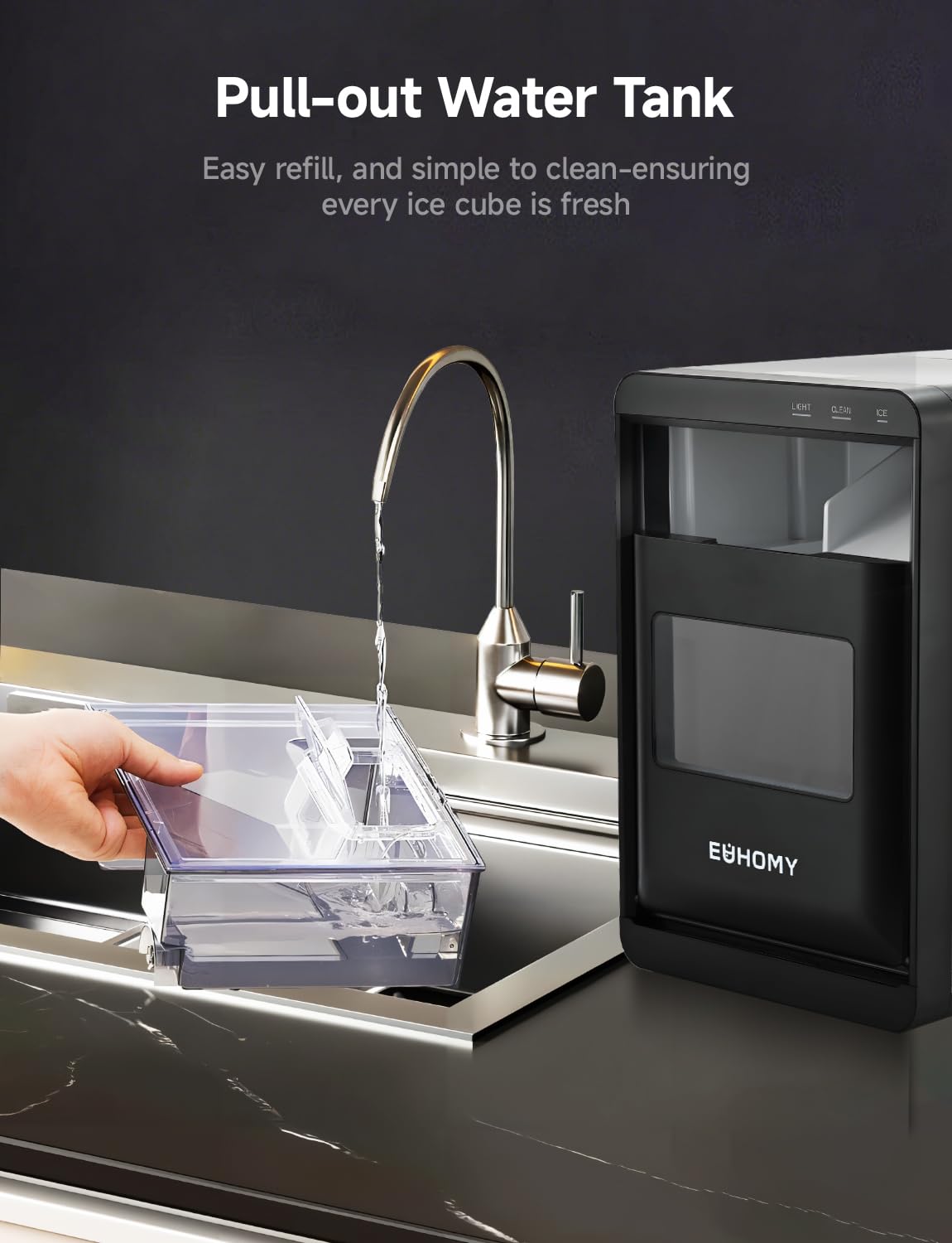 Nugget Ice Maker Countertop, 40lbs/24H, Black A3239