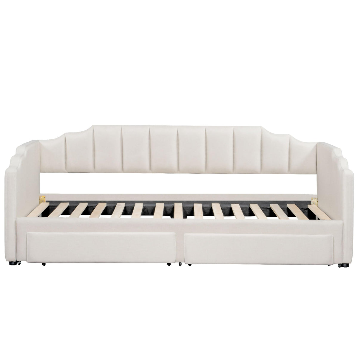 Twin XL Upholstered Daybed with Trundle and 2 Drawers A938086