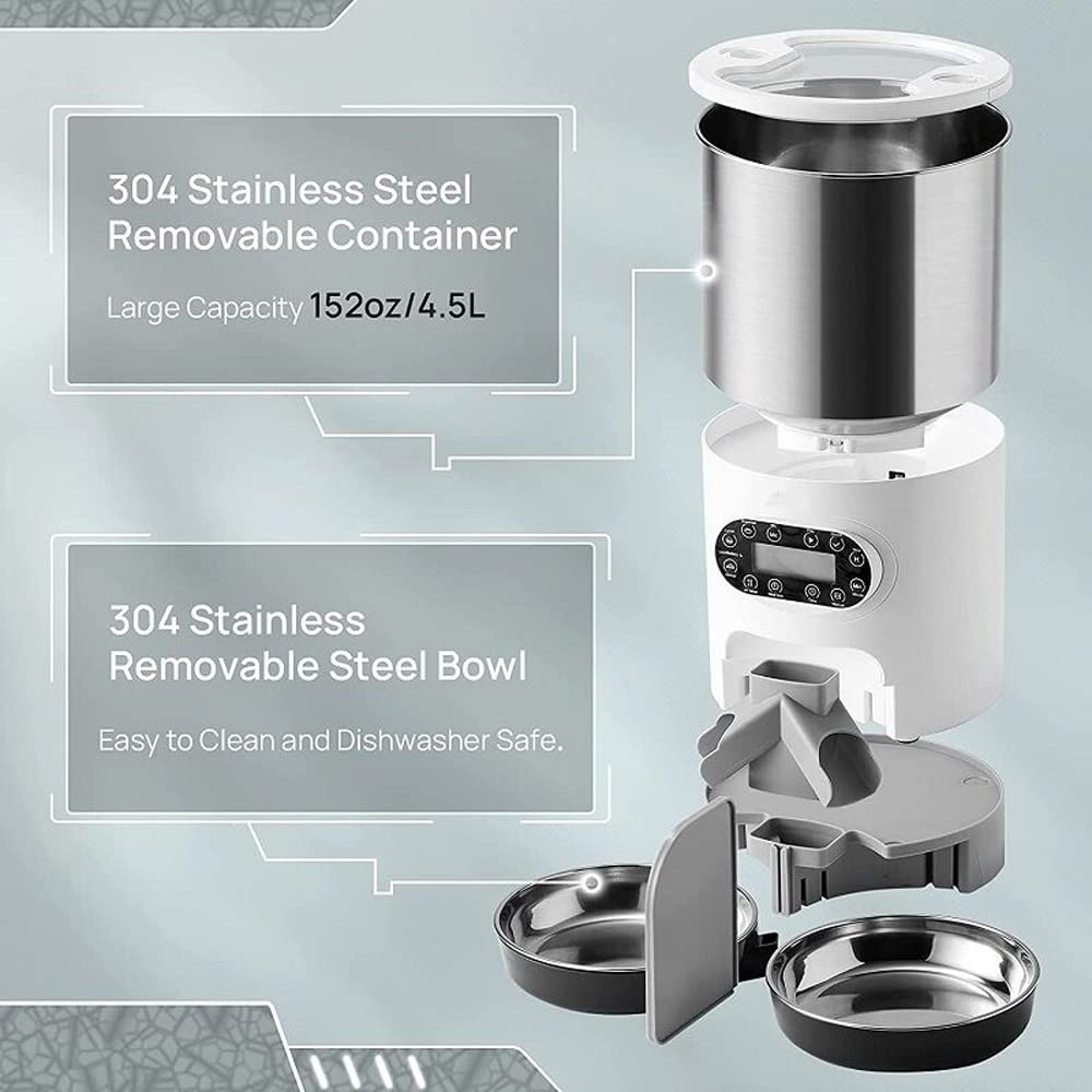 Automatic 4.5 Liters Dry Food Dispenser 2L Water E992302