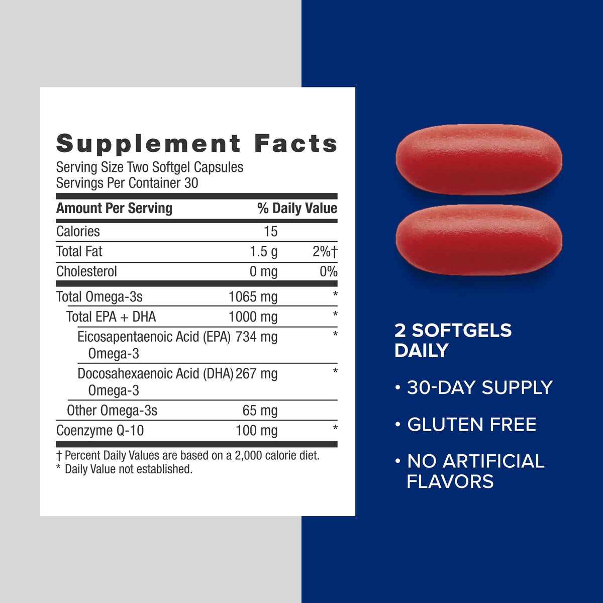 Fish Oil Plus CoQ10 Omega 3 Supplement T85008