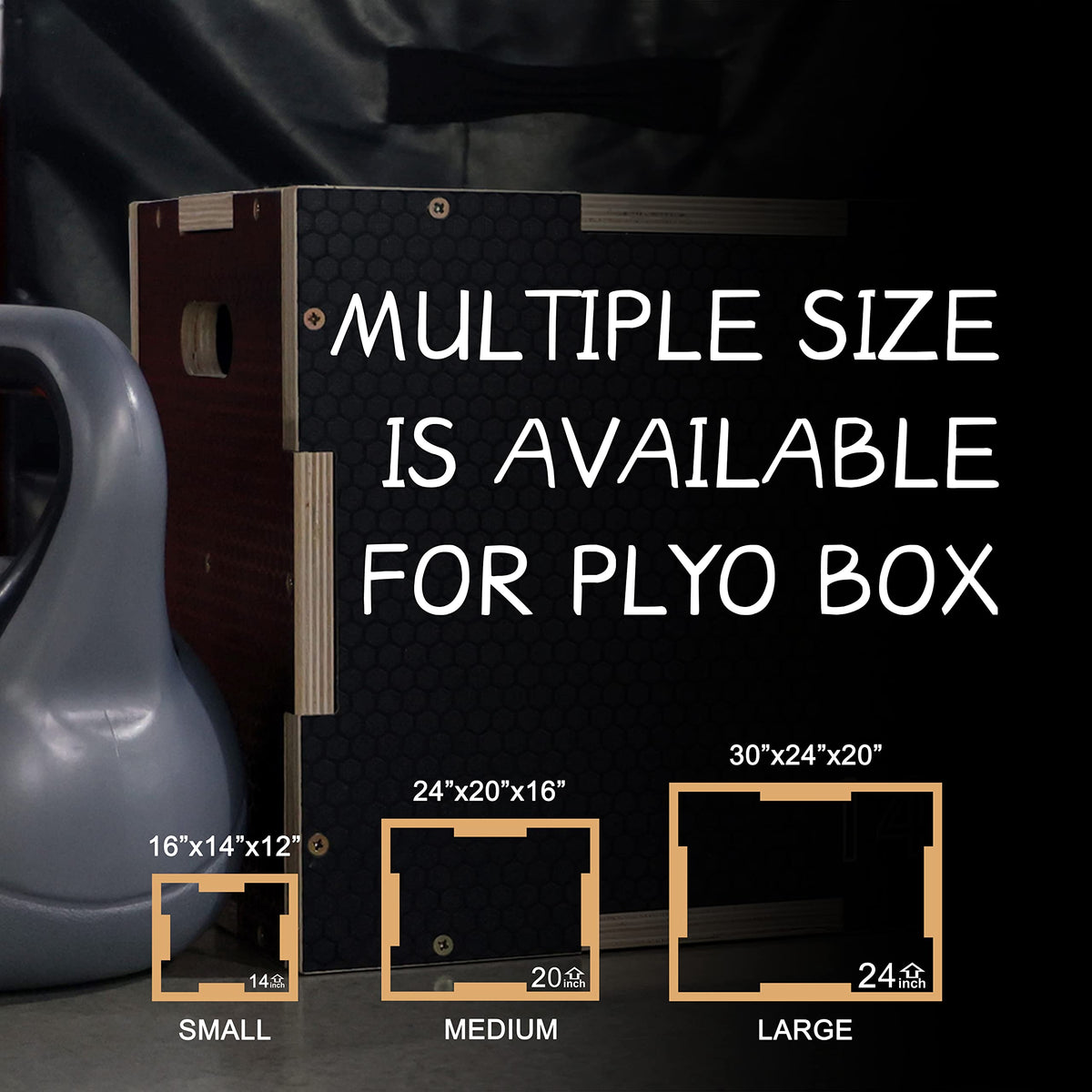 3 in 1 Non-Slip Wooden Plyo Box W593305