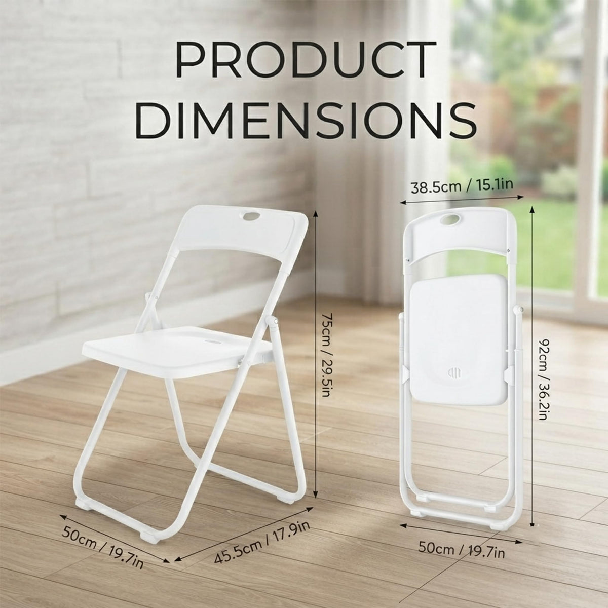 10 Pack White Plastic Folding Chairs T3607