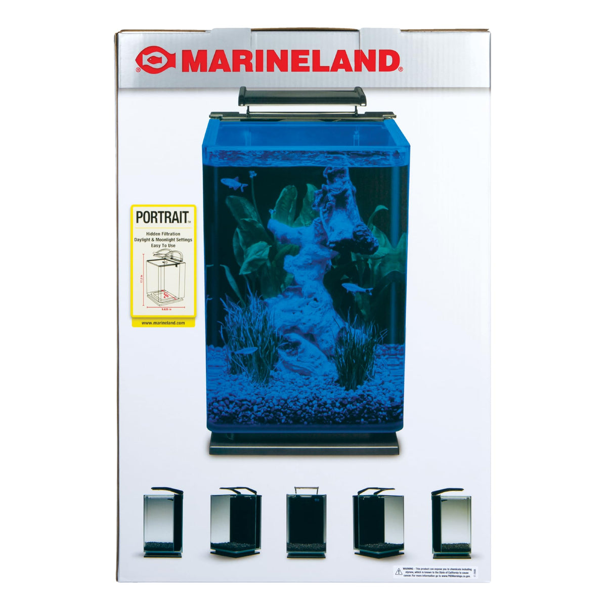 Glass LED Aquarium Kit, 5 Gallons, Hidden Filtration, Black L28779