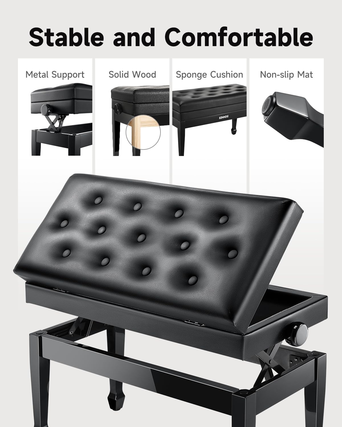 88 Key Graded Weighted Digital Piano with Storage Piano Bench X27461