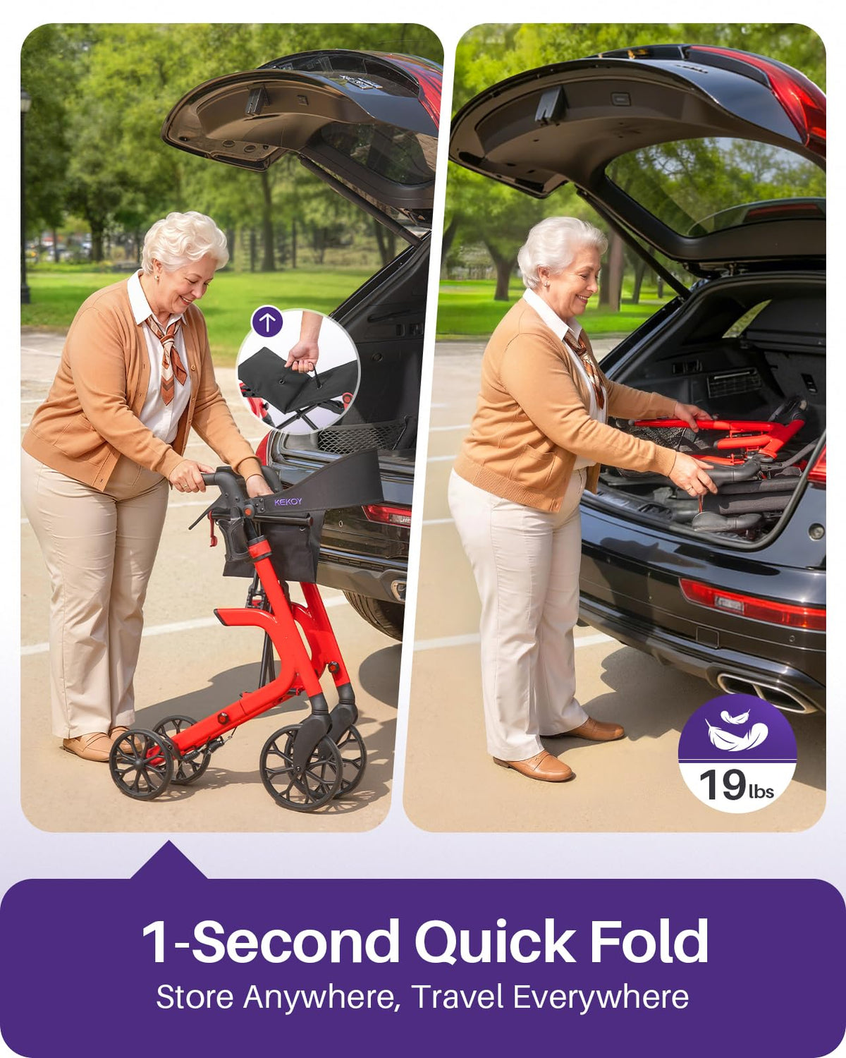 Bariatric Rollator Walker with Seat W9860