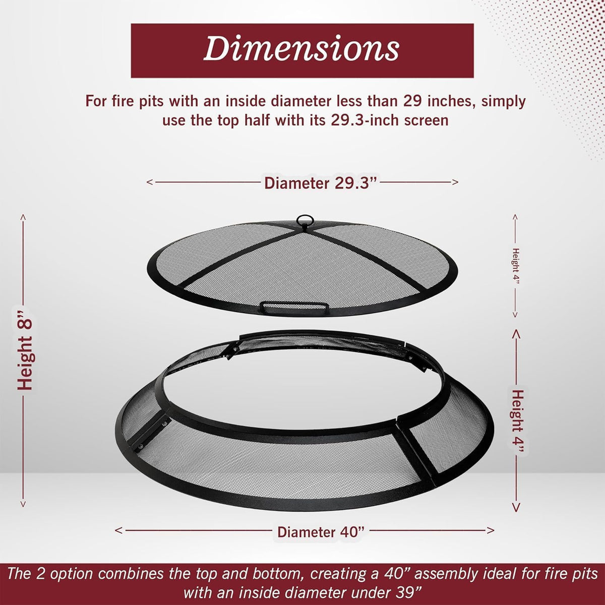 40 Inch Round Heavy Duty Fire Pit Screen Z1994