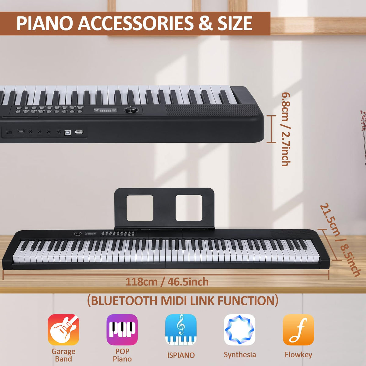 88 Key Electric Digital Piano with Semi Weighted Keys I137