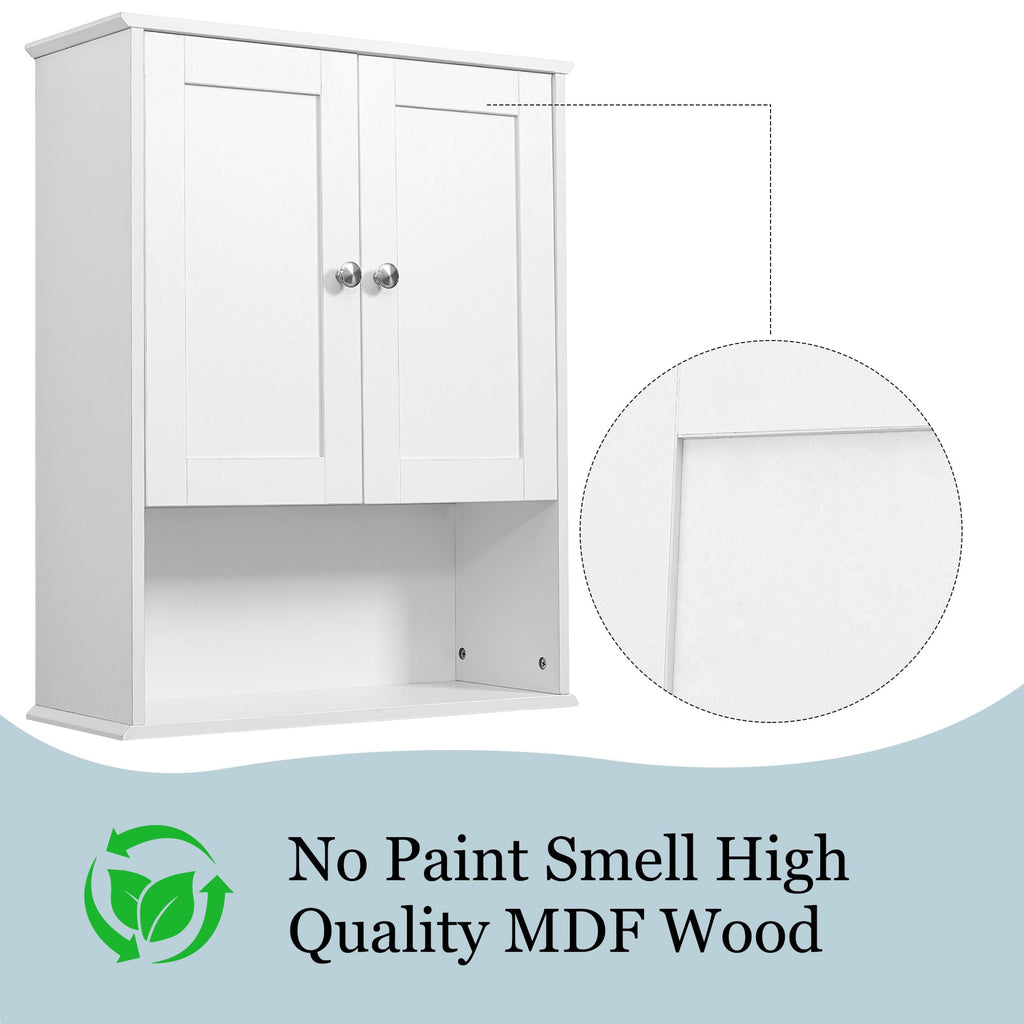 White 20x28 Inch Wall Mounted Bathroom Cabinet with Adjustable Shelf K406088