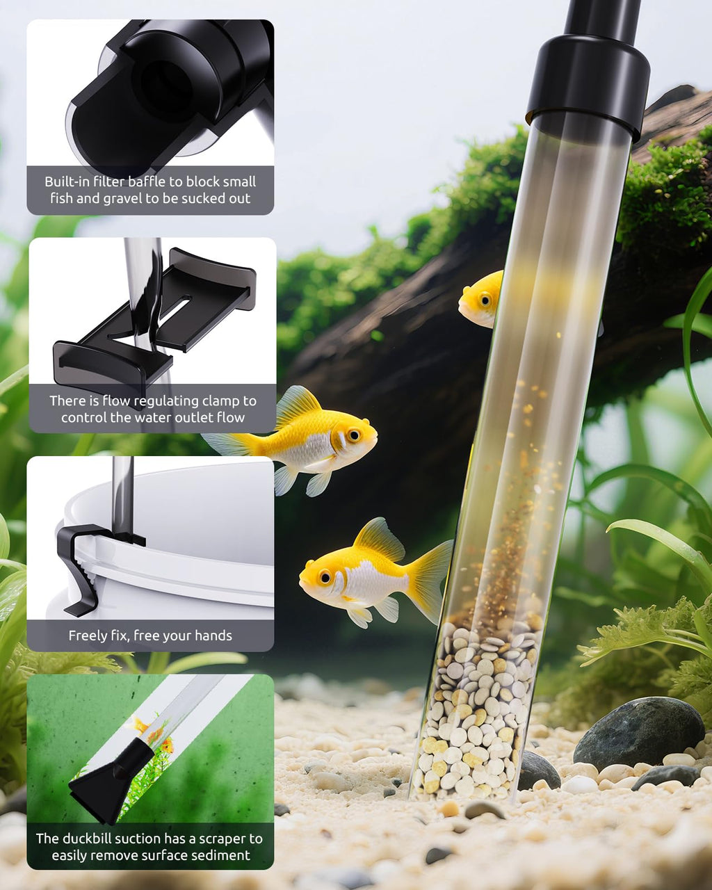 Aquarium Gravel Siphon Vacuum up to 50 Gal D702052