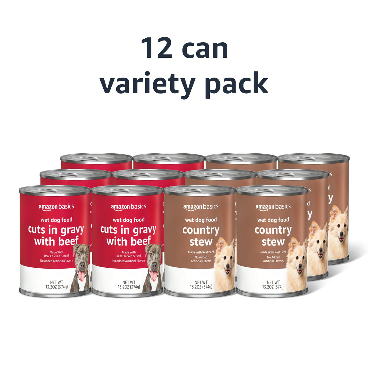 Wet Dog Food Variety Pack, Beef, 13.2oz Cans (Pack of 12) J824280