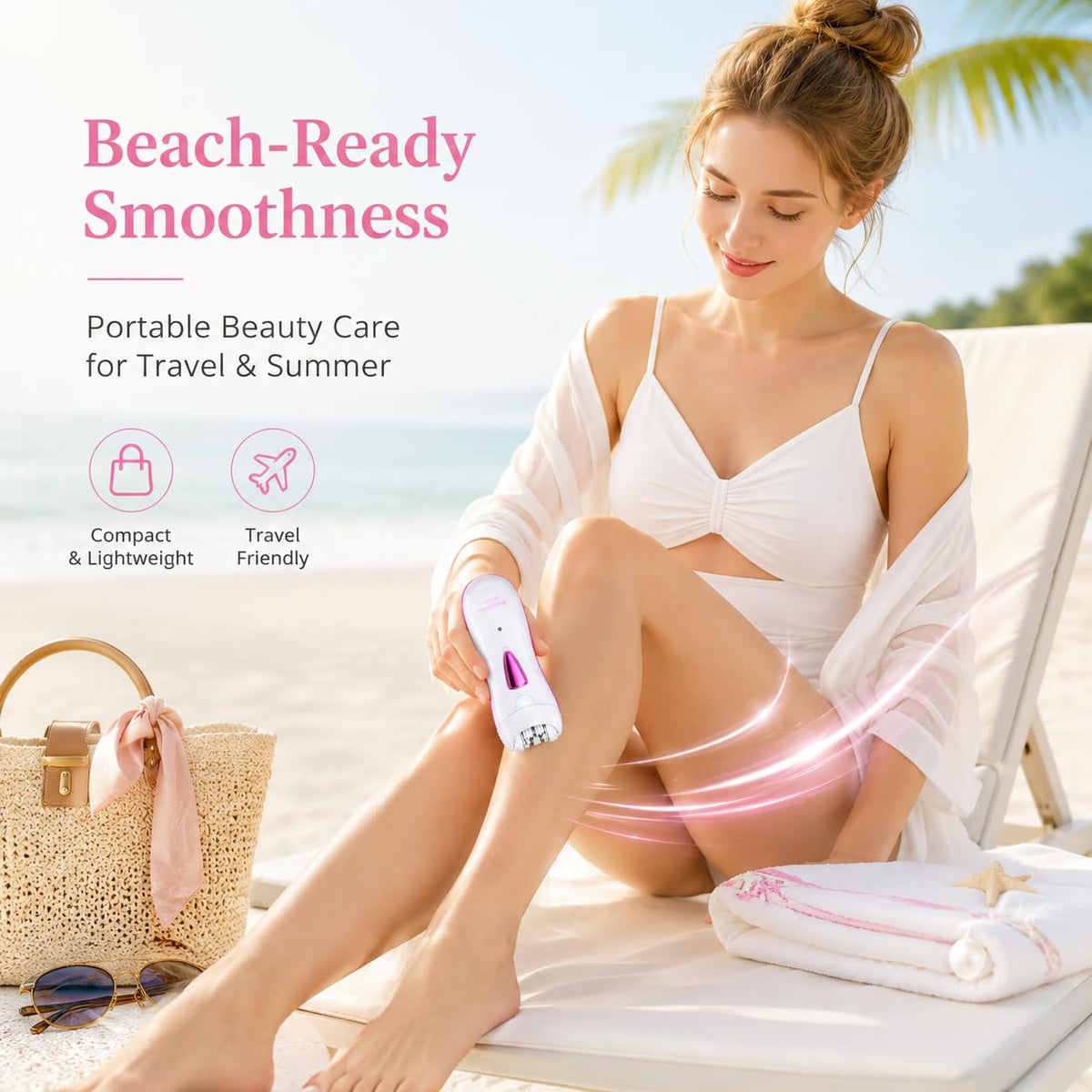 Facial Epilator with LED Light, Portable Rechargeable Body Epilator O5510
