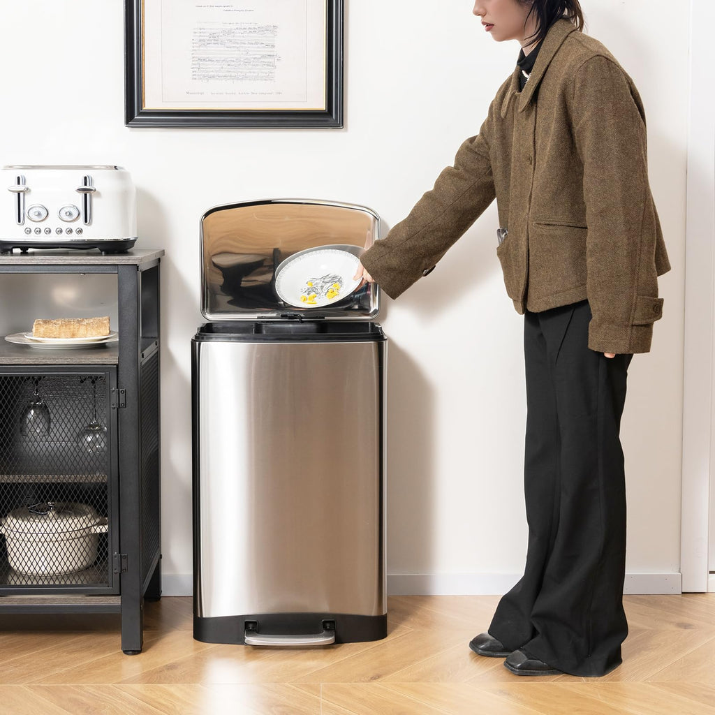 13.2 Gal Stainless Steel Step-on Trash Can Y926