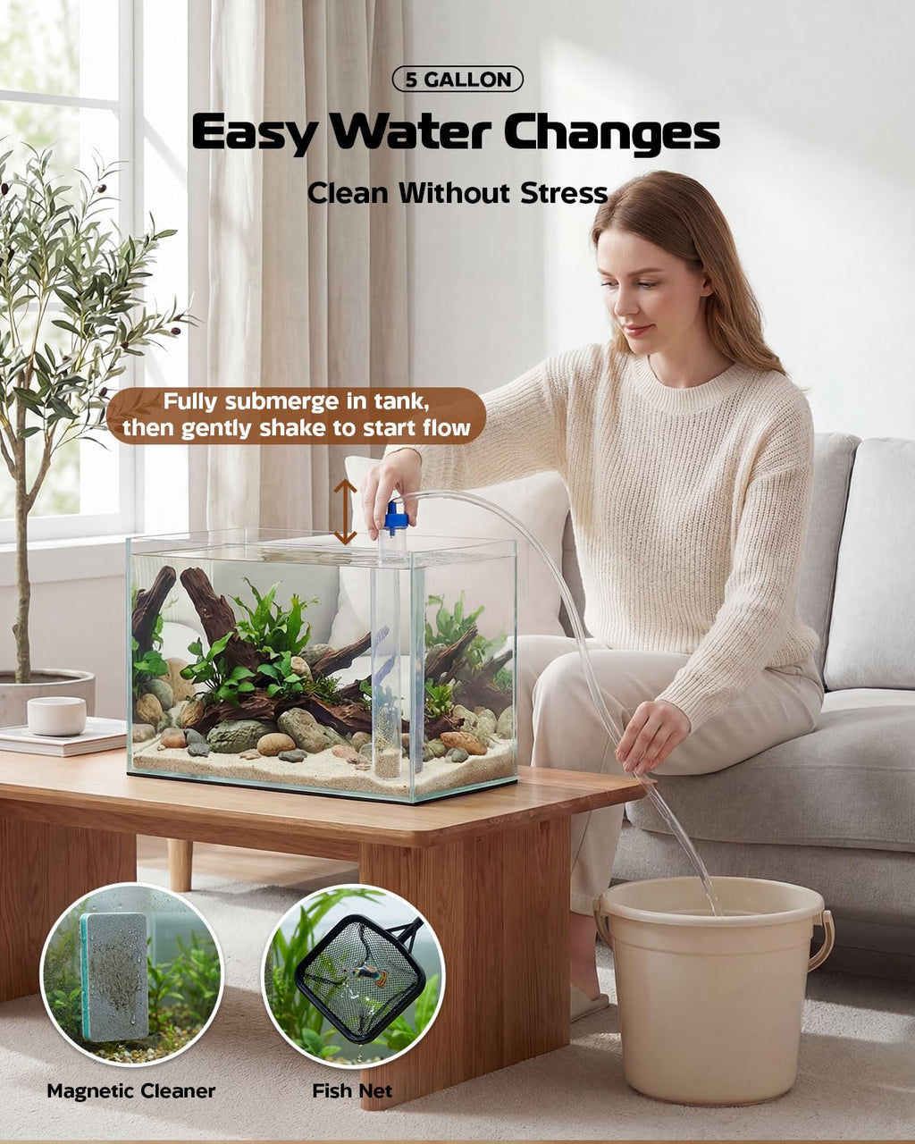 5 Gallon Glass Aquarium Starter Kit D32797
