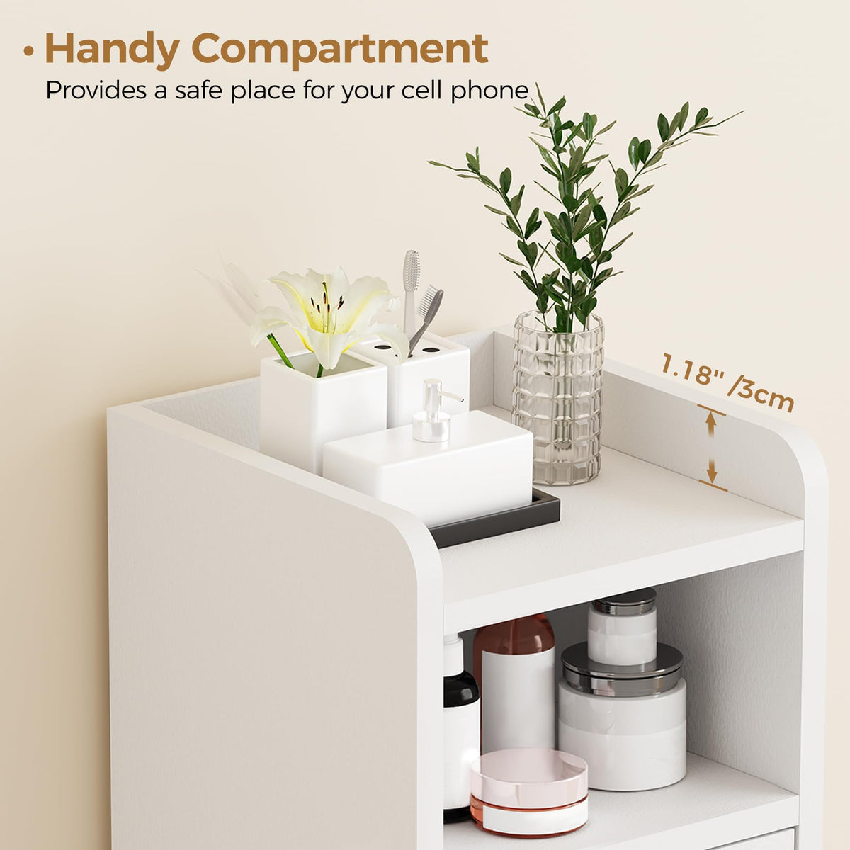 Small 2 Doors Narrow Bathroom Storage Cabinet S5122