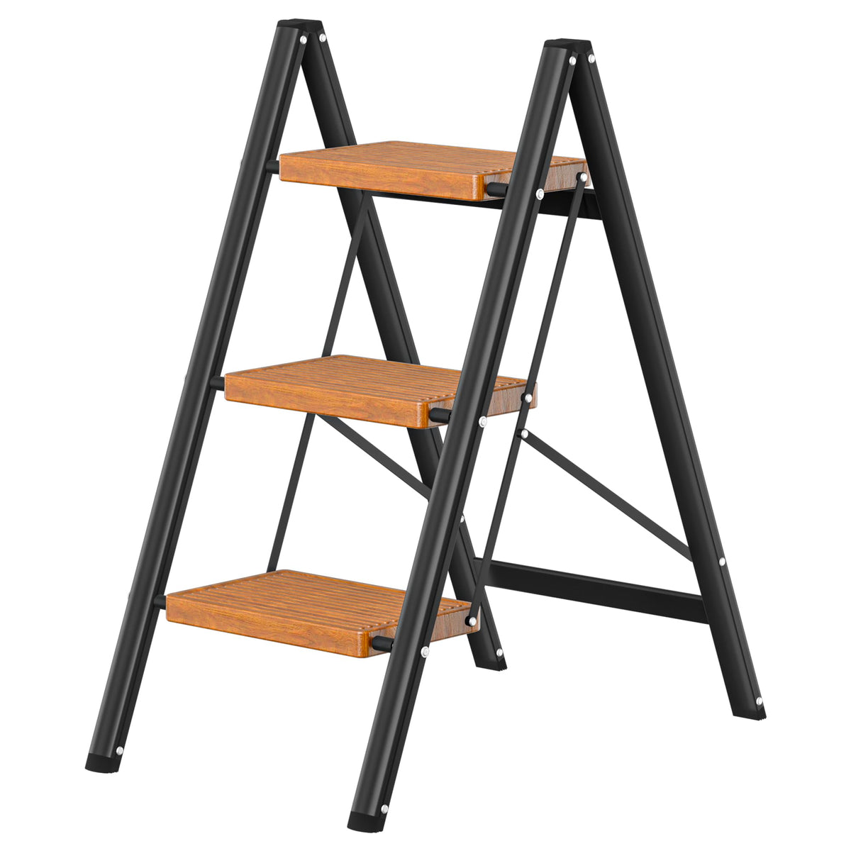 3 Step Lightweight Folding Steel Ladder 330 lbs Capacity A441184